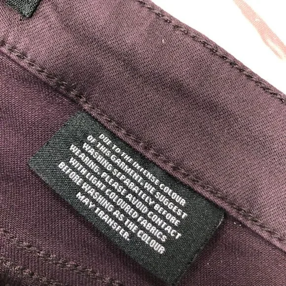 Buffalo David Bitton Women Hanna High Rise Skinny Jeans Size 16 Burgundy B241 20 - Picture 10 of 15